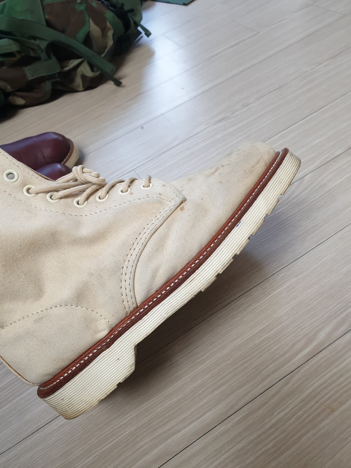 닥터마틴 아이보리색 캔버스 워크 부츠(us9.265-270) 상품이미지5