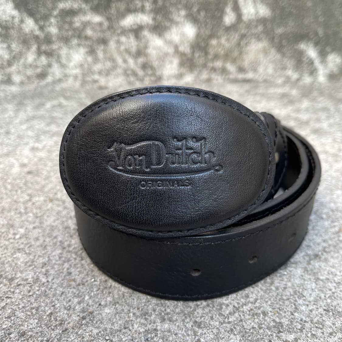 [OS] Von Dutch 오리지널 블랙 레더 벨트 상품이미지2