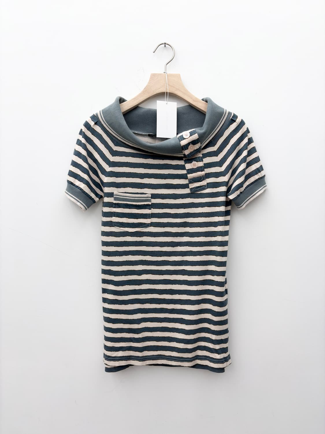 STRIPE BOAT NECK SHIRT 상품이미지1