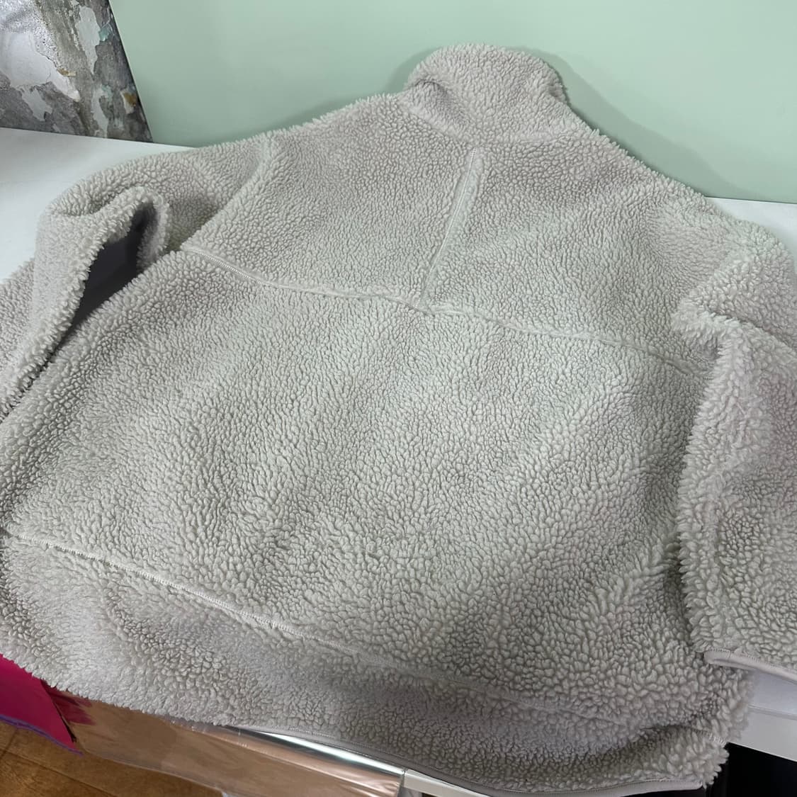 M-L 아르켓 오버핏 아이보리 플리스자켓 상품이미지7