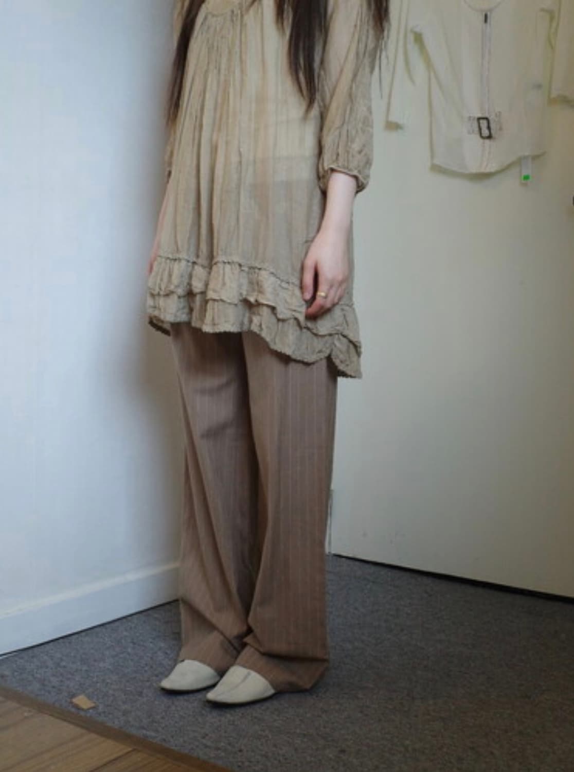 beige stripe pants 상품이미지3