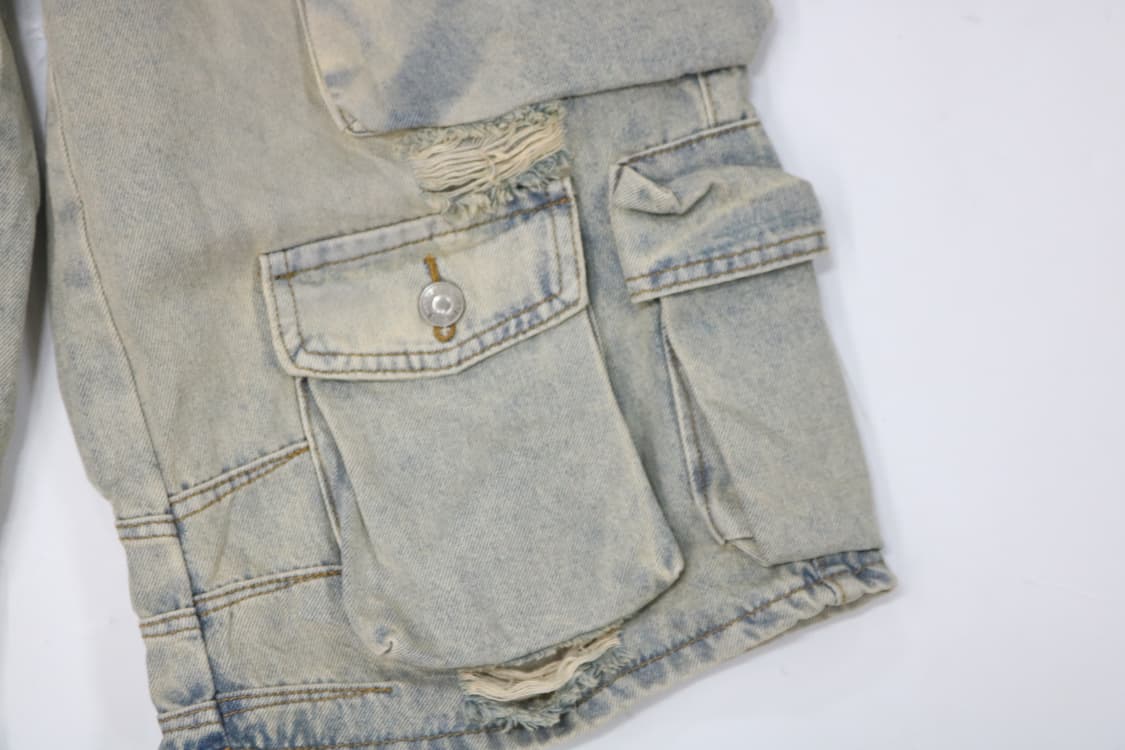 WEGO 위고 빈티지 워싱 멀티 포켓 데님 카고 하프 팬츠 (S) 상품이미지6