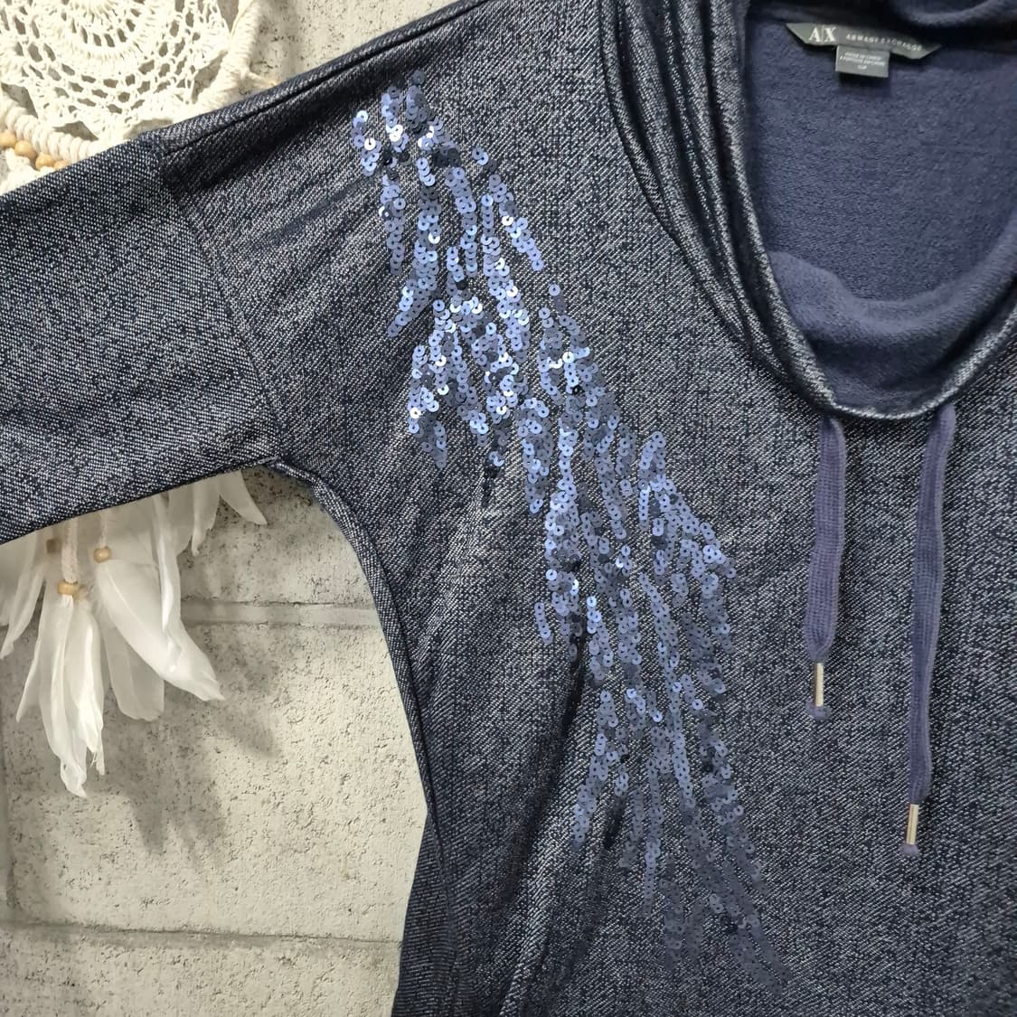 알마니 익스체인지 스팽글 티 상품이미지3