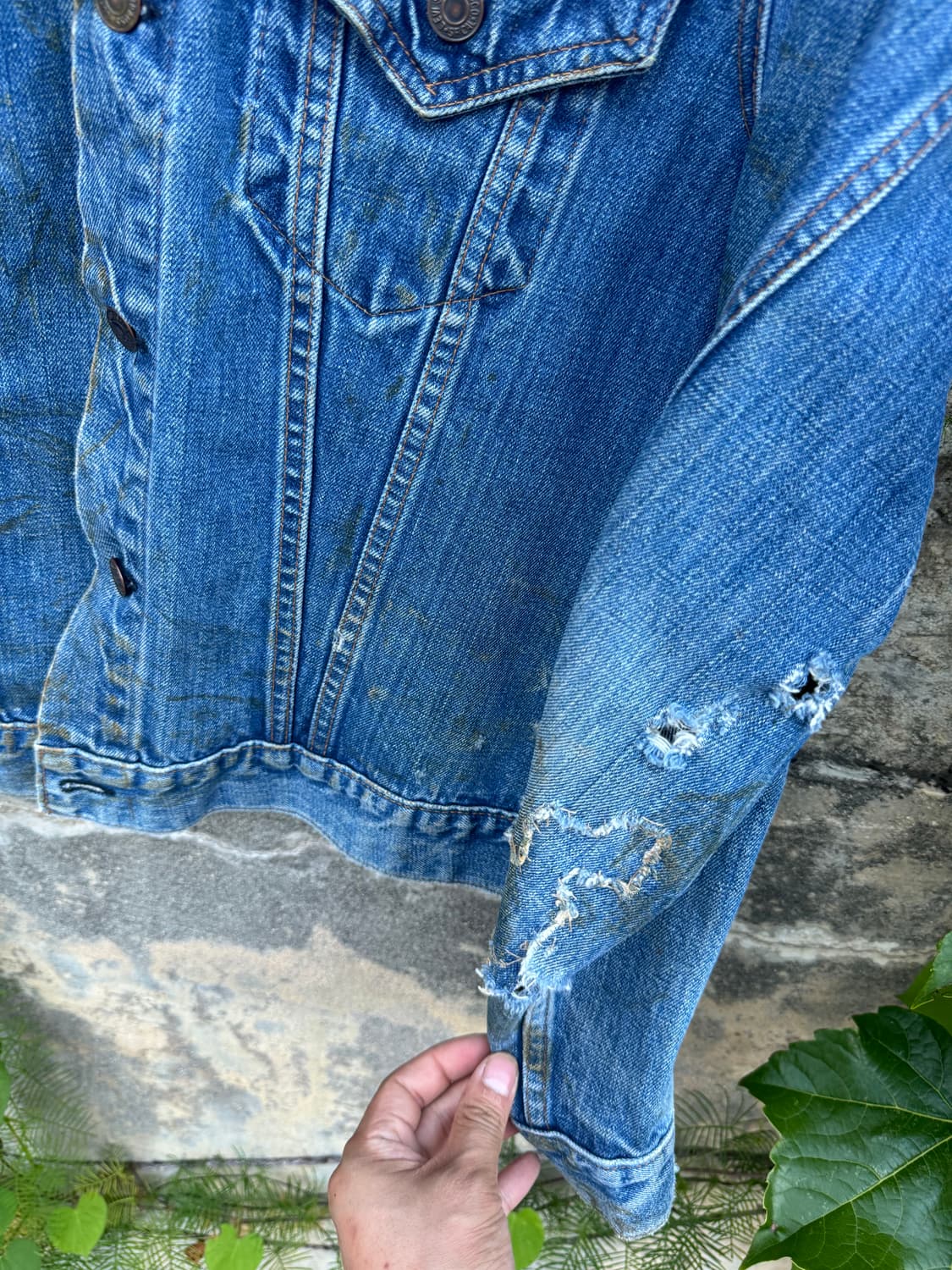 70s levis 리바이스 70505 distressed 데님 자켓 상품이미지5