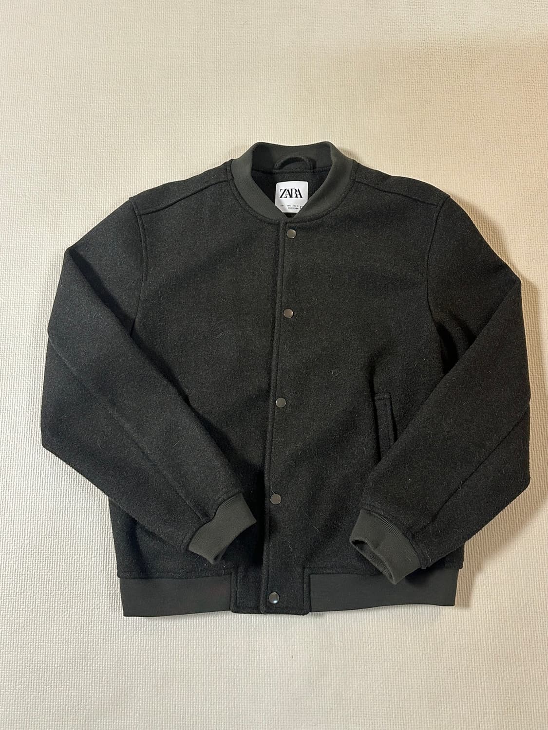 L) ZARA 자라 울 블루종 카키 상품이미지2