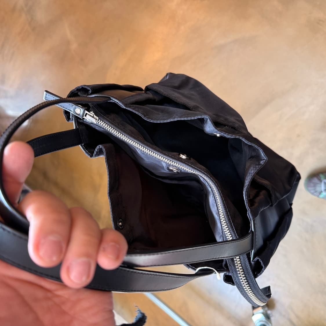 Y'SACCS 요지야마모토 레더 패널 토트백 상품이미지5