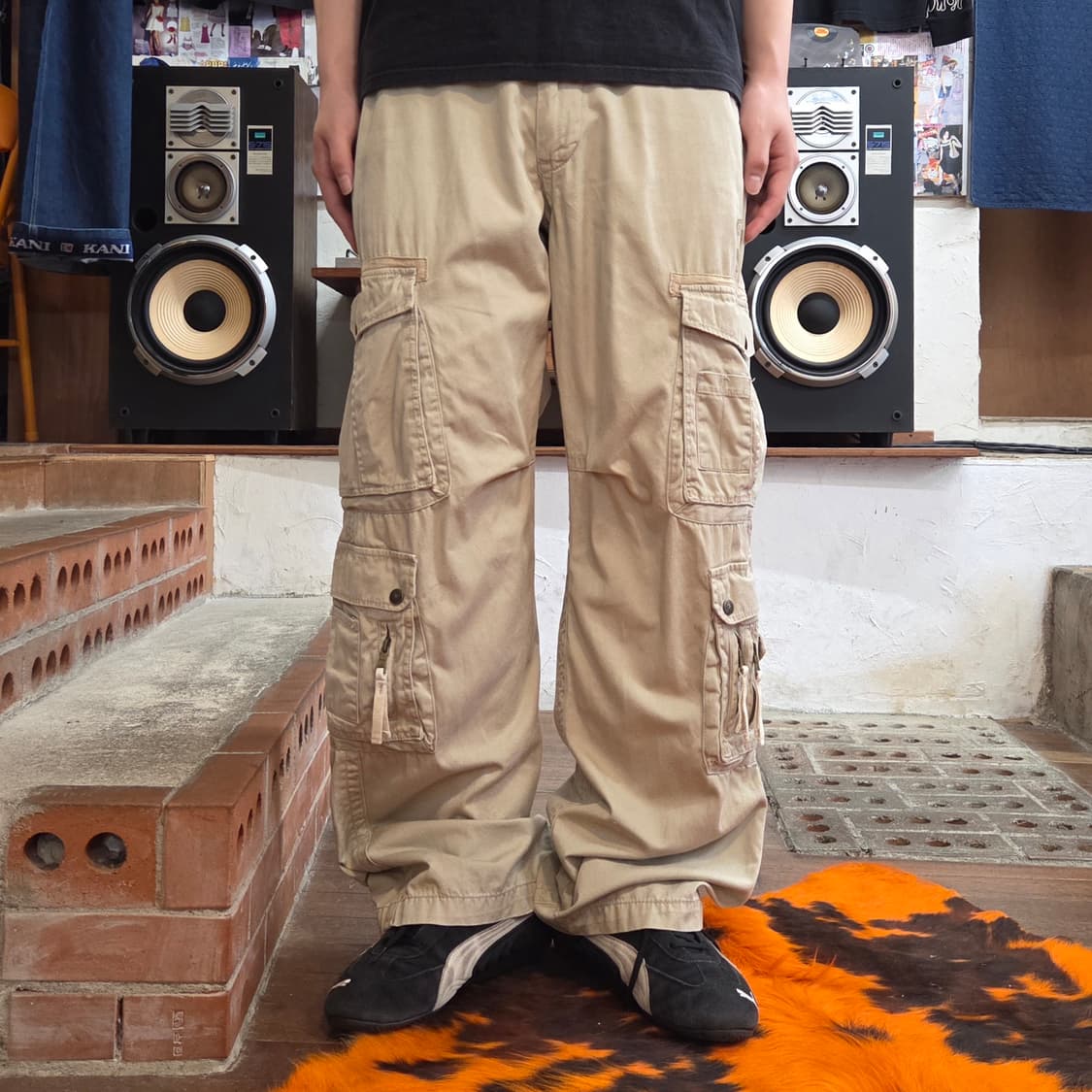 빈티지 멀티포켓 베이지 카고 팬츠 상품이미지1