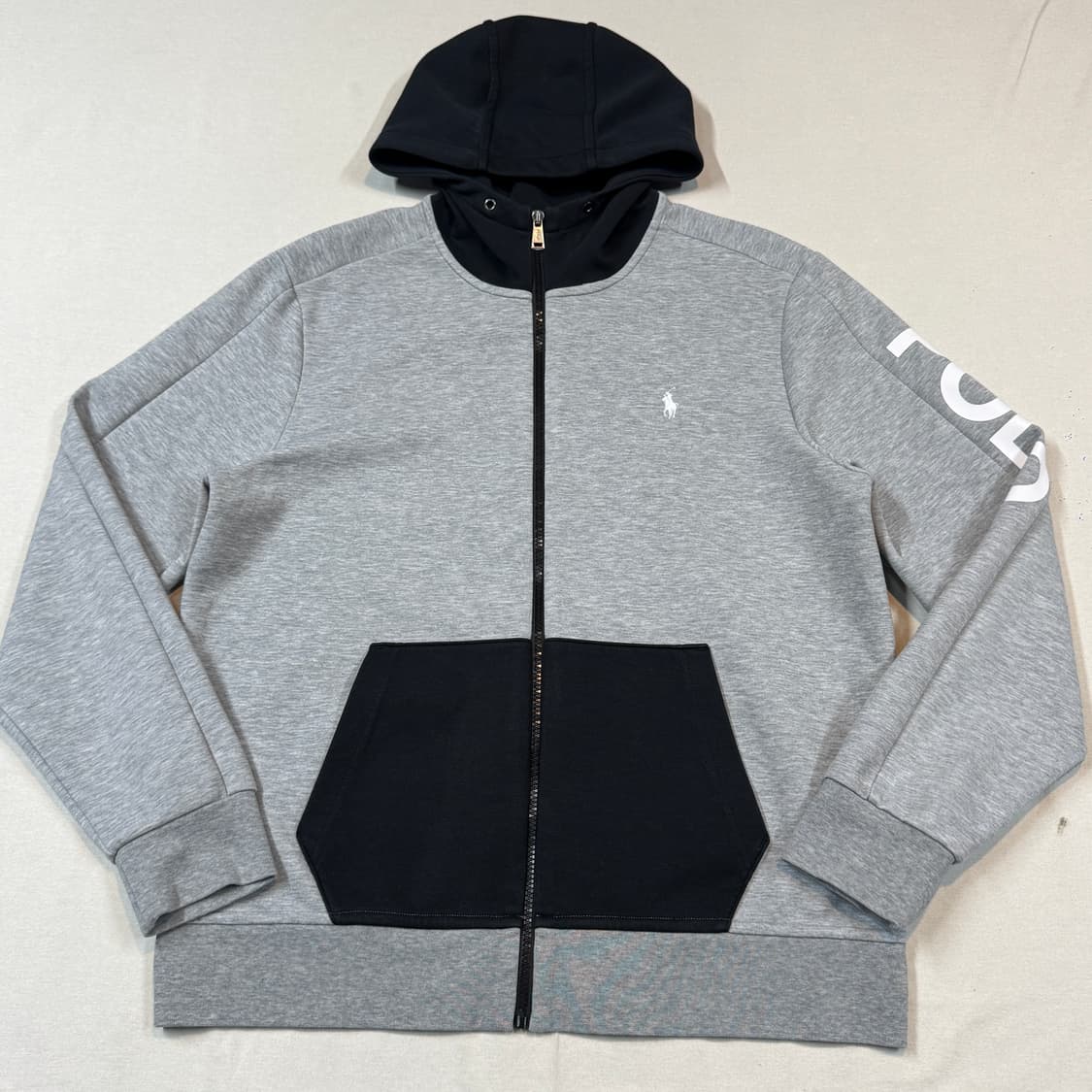 L) 폴로 랄프로렌 스펠로고 후드집업 그레이/블랙 상품이미지2