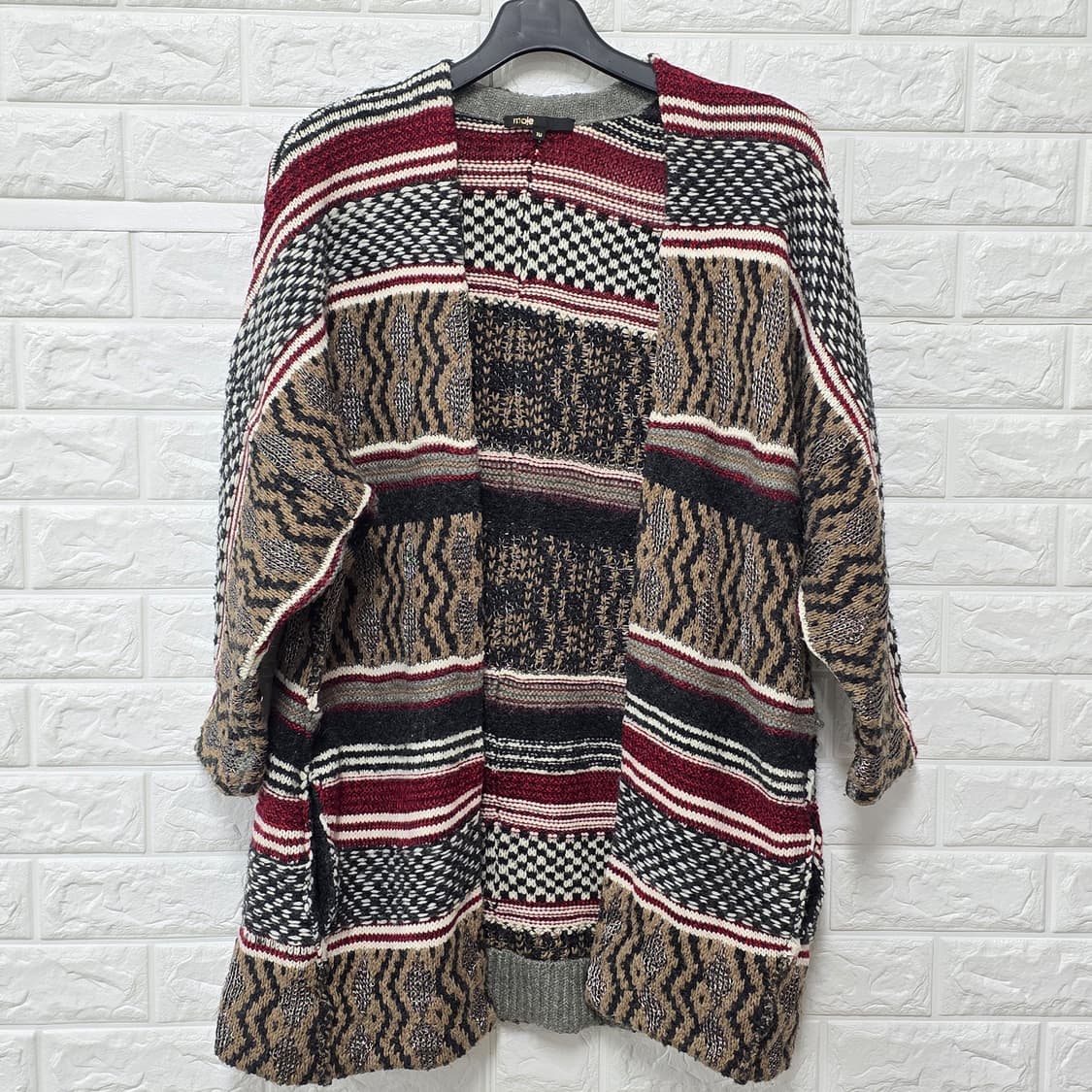 택포) Free 마쥬 패턴 양면 롱 가디건  상품이미지1