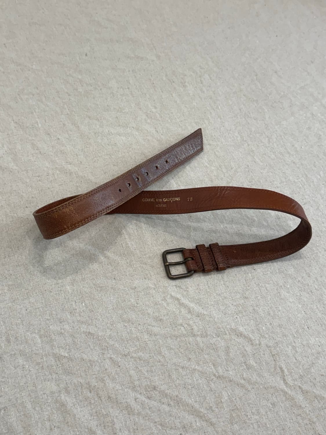 꼼데가르송 옴므 브라운 레더 벨트 상품이미지5