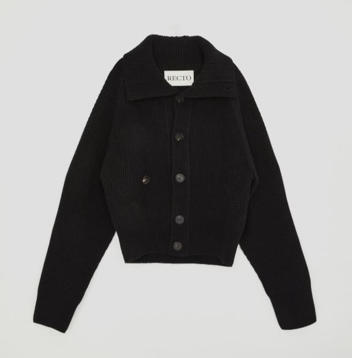 렉토 oversized collar wool ribbed cardigan 상품이미지3