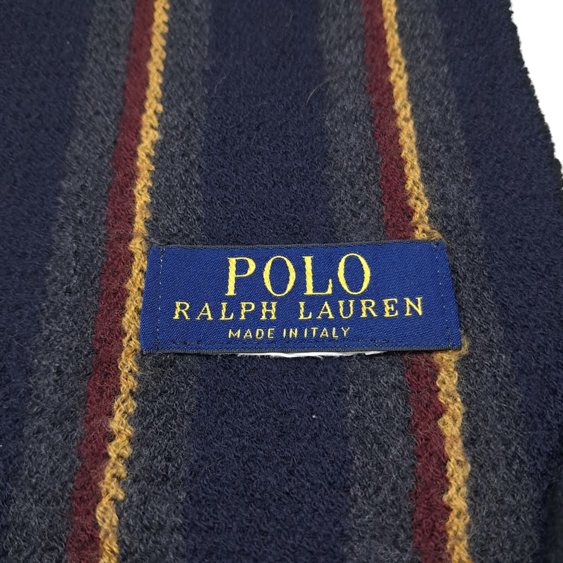 MX510 폴로 90s 이태리판 울 스트라이프 레드포니 머플러 목도리 상품이미지4