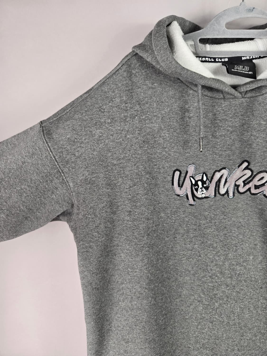 [무료배송]MLB 여성 90 기모 오버핏 롱 후드 티셔츠 상품이미지3