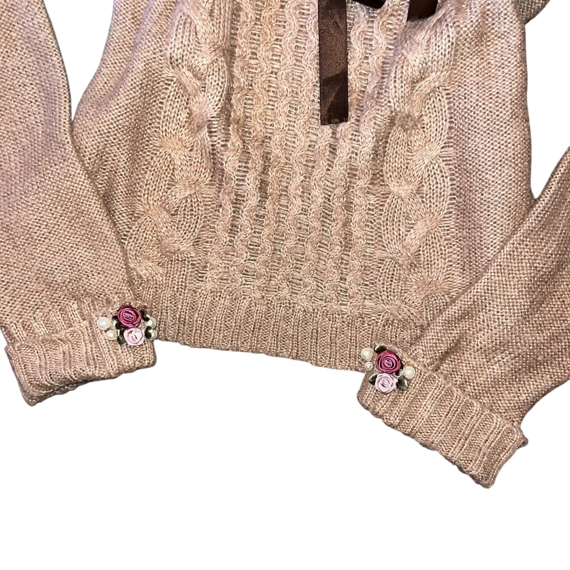 axes femme 액시즈팜 퍼 꽈배기니트 모리히피갸루y2k 상품이미지3