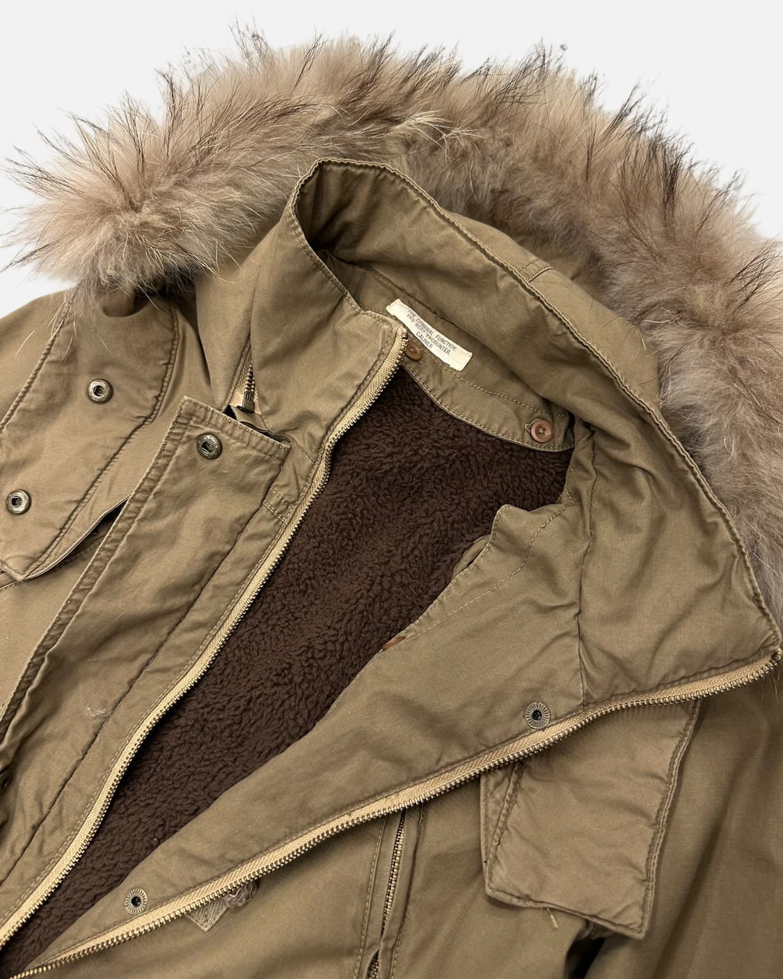 dark beige fur hood parka 상품이미지6