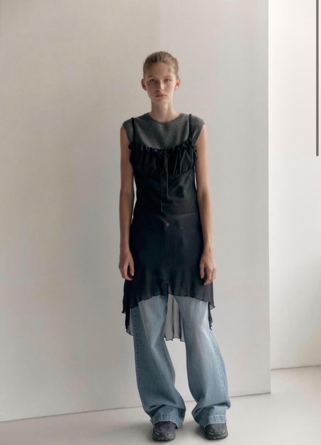 로우클래식 SHEER LAYERED DRESS - 블랙 상품이미지1