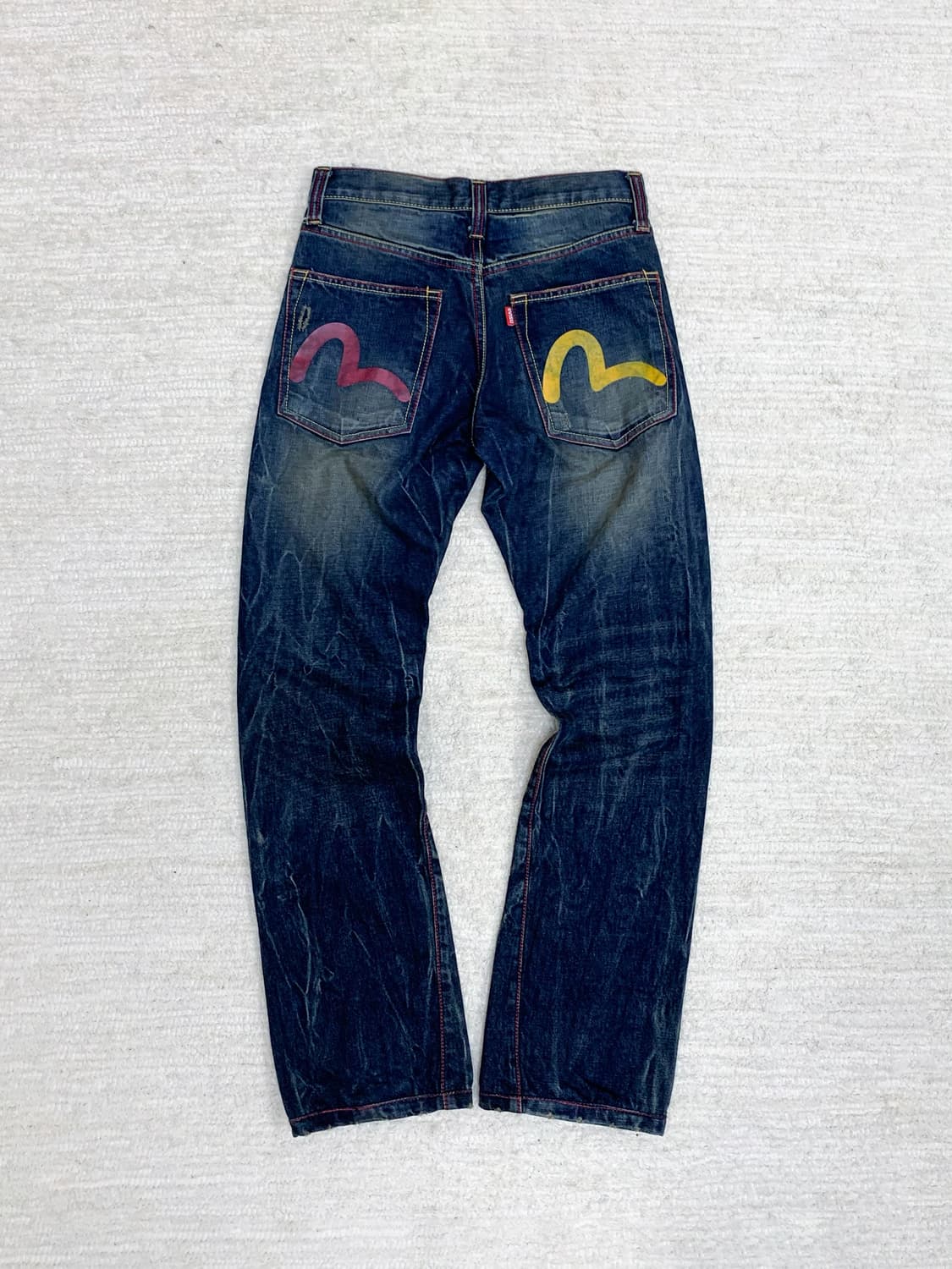 EVISU Red & Yellow Stitch Straight Jeans 상품이미지3