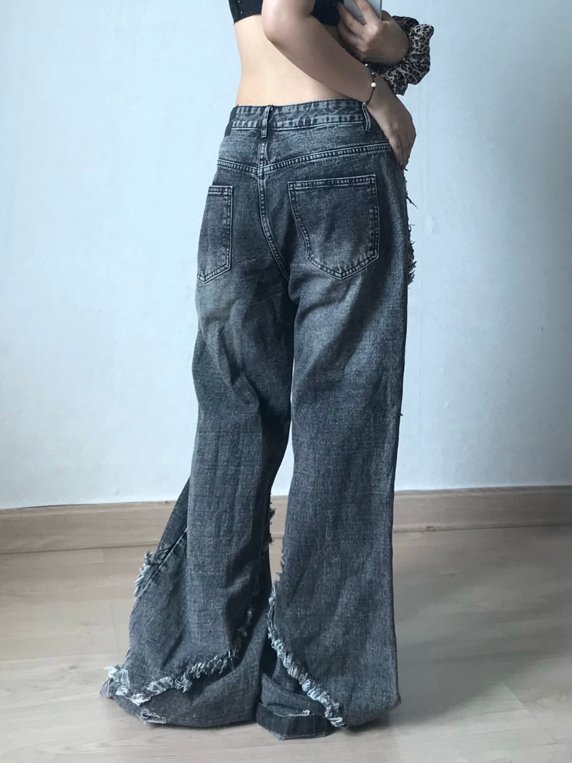 Dark denim washed grunge bootcut pt 상품이미지4