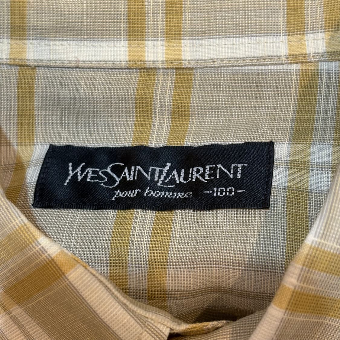 100 입생로랑 옐로우 체크 빈팔 셔츠  상품이미지4