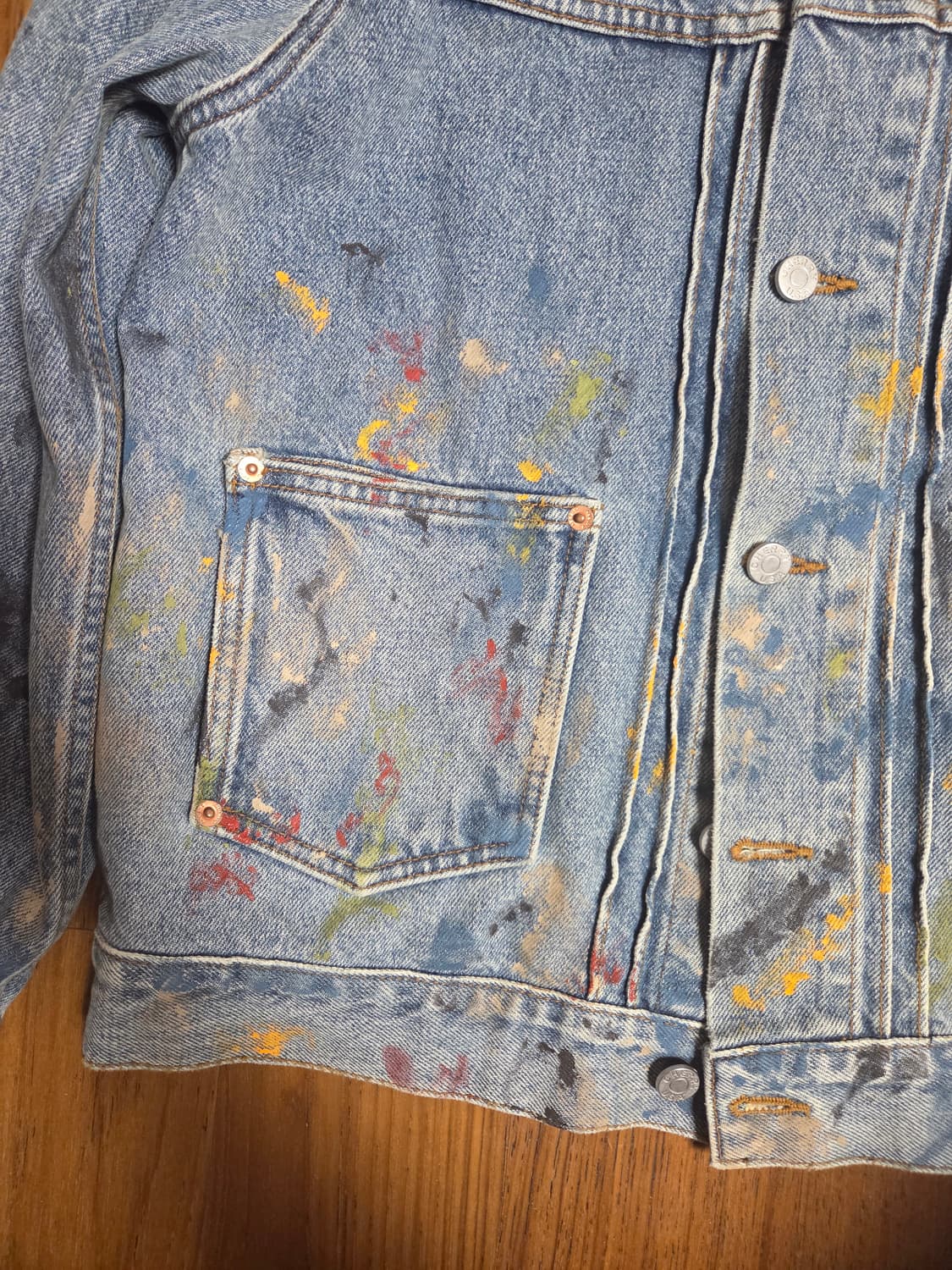 Cherry L.A. 페인팅 데님 트러커 자켓 상품이미지4