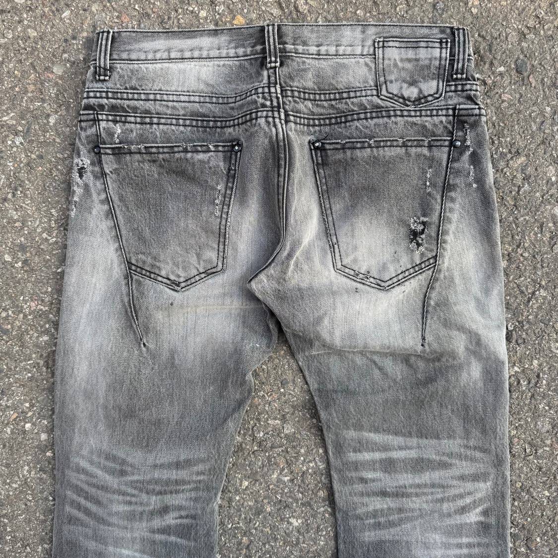 블랙바렛 By 닐바렛 데미지 부츠컷 데님 팬츠 상품이미지5