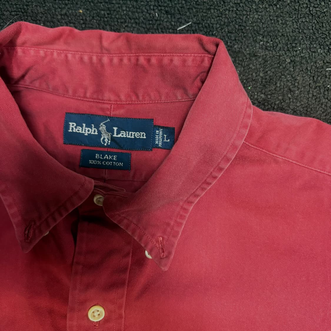 폴로 랄프로렌 버건디 솔리드 단색 셔츠 L 상품이미지5