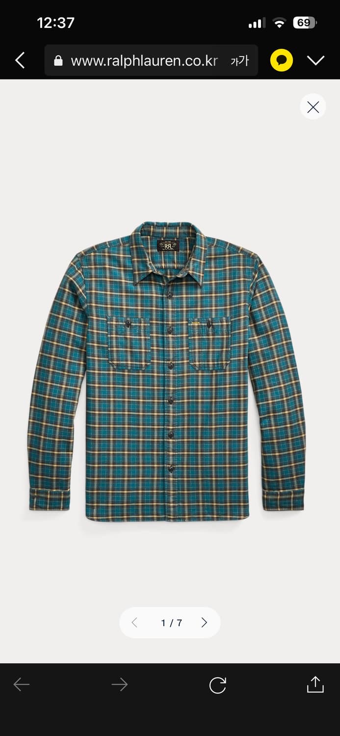 RRL 플래드 트윌 워크셔츠 상품이미지1