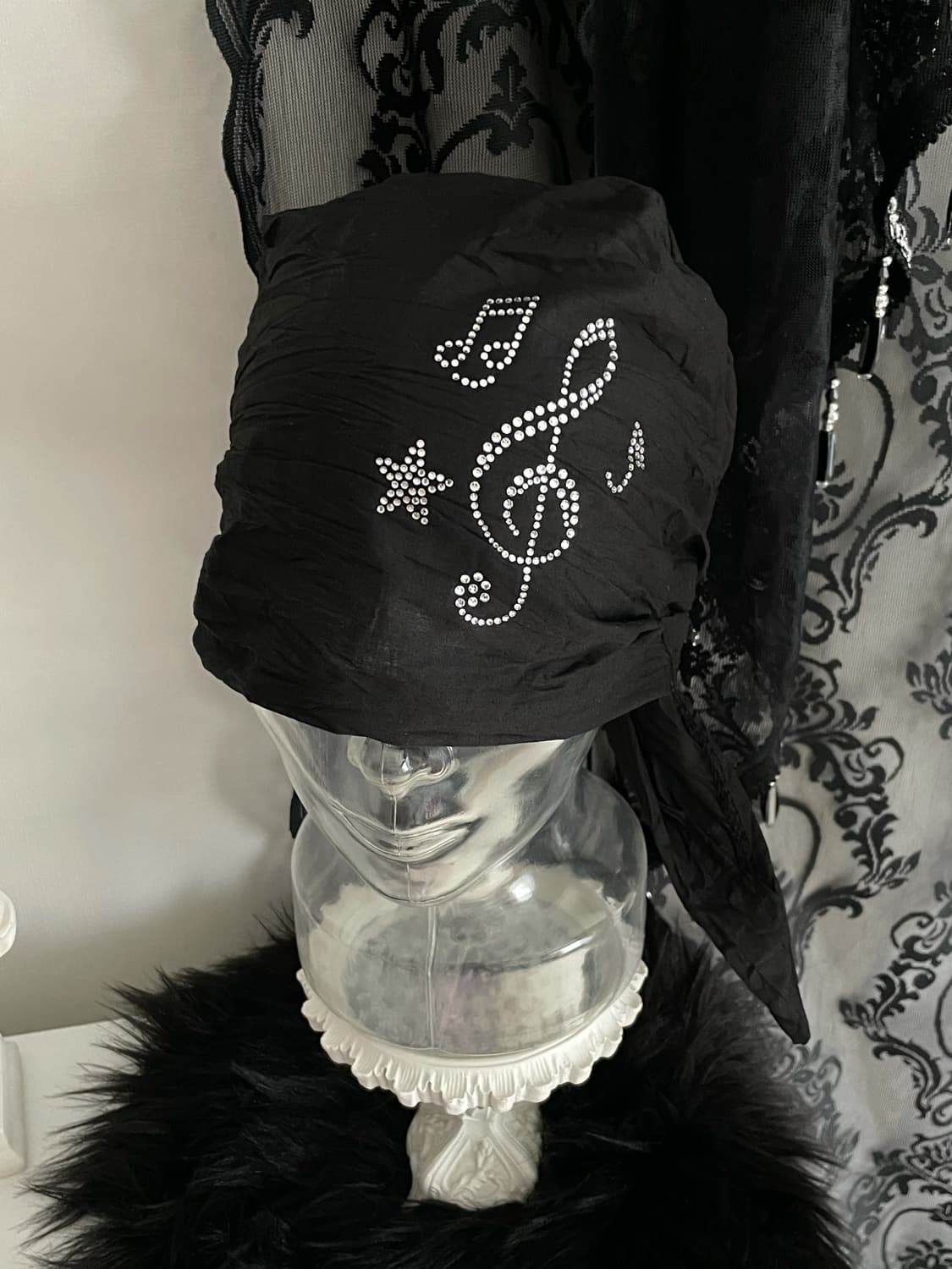 큐빅 음표 별 핫픽스 듀렉 헤어두건  상품이미지1