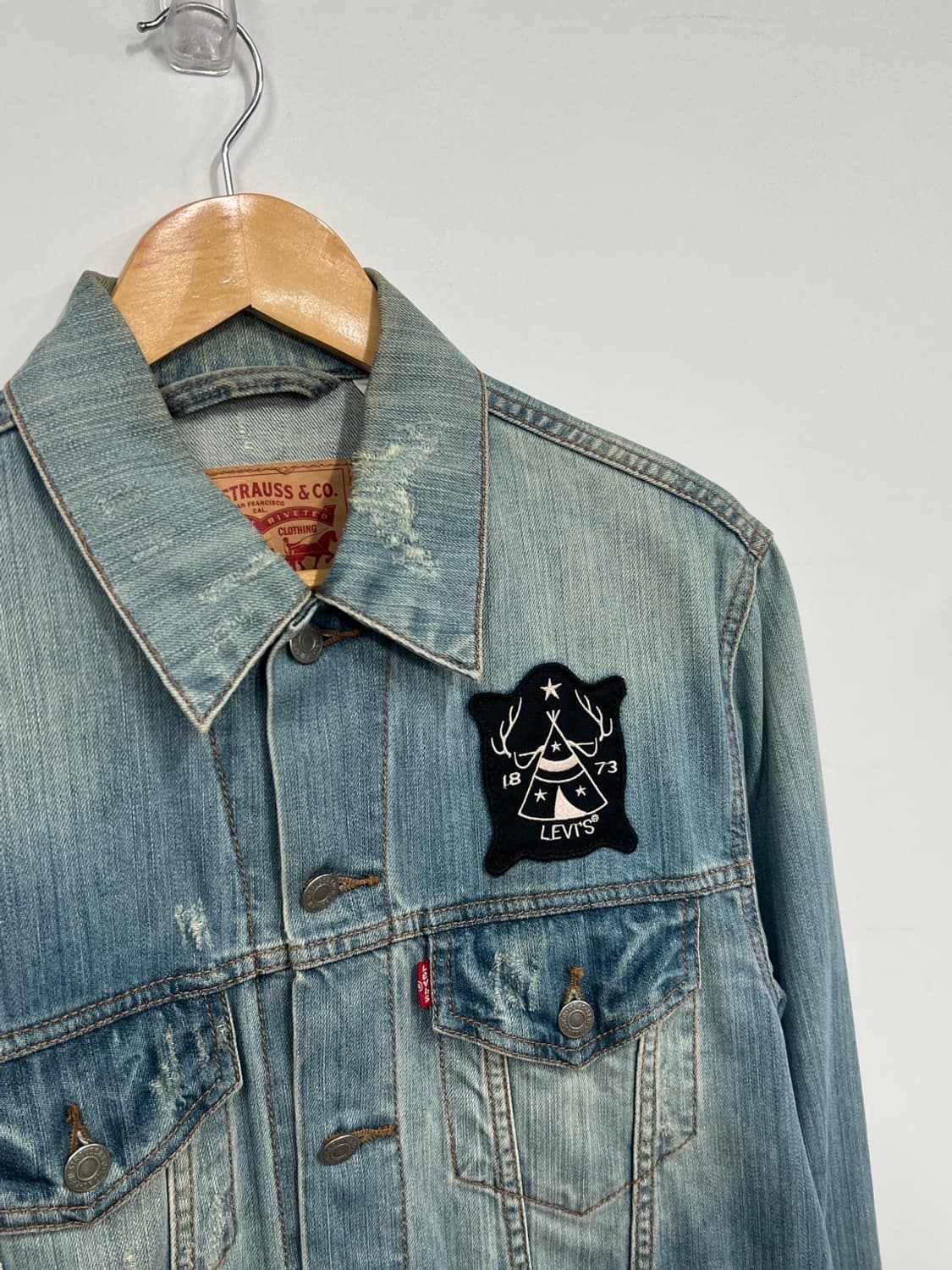 리바이스 빈티지 패치 연청 데님 트러커 청자켓 상품이미지2