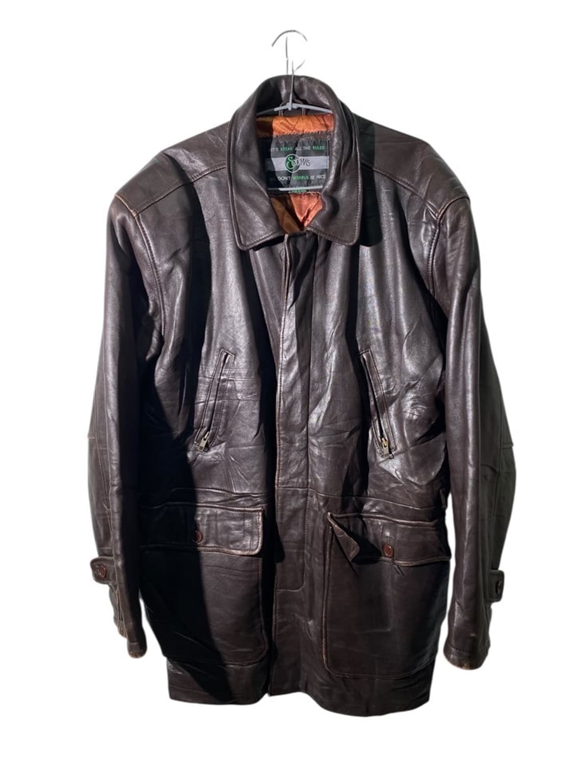 scomas 리얼 레더 롱 자켓 상품이미지1