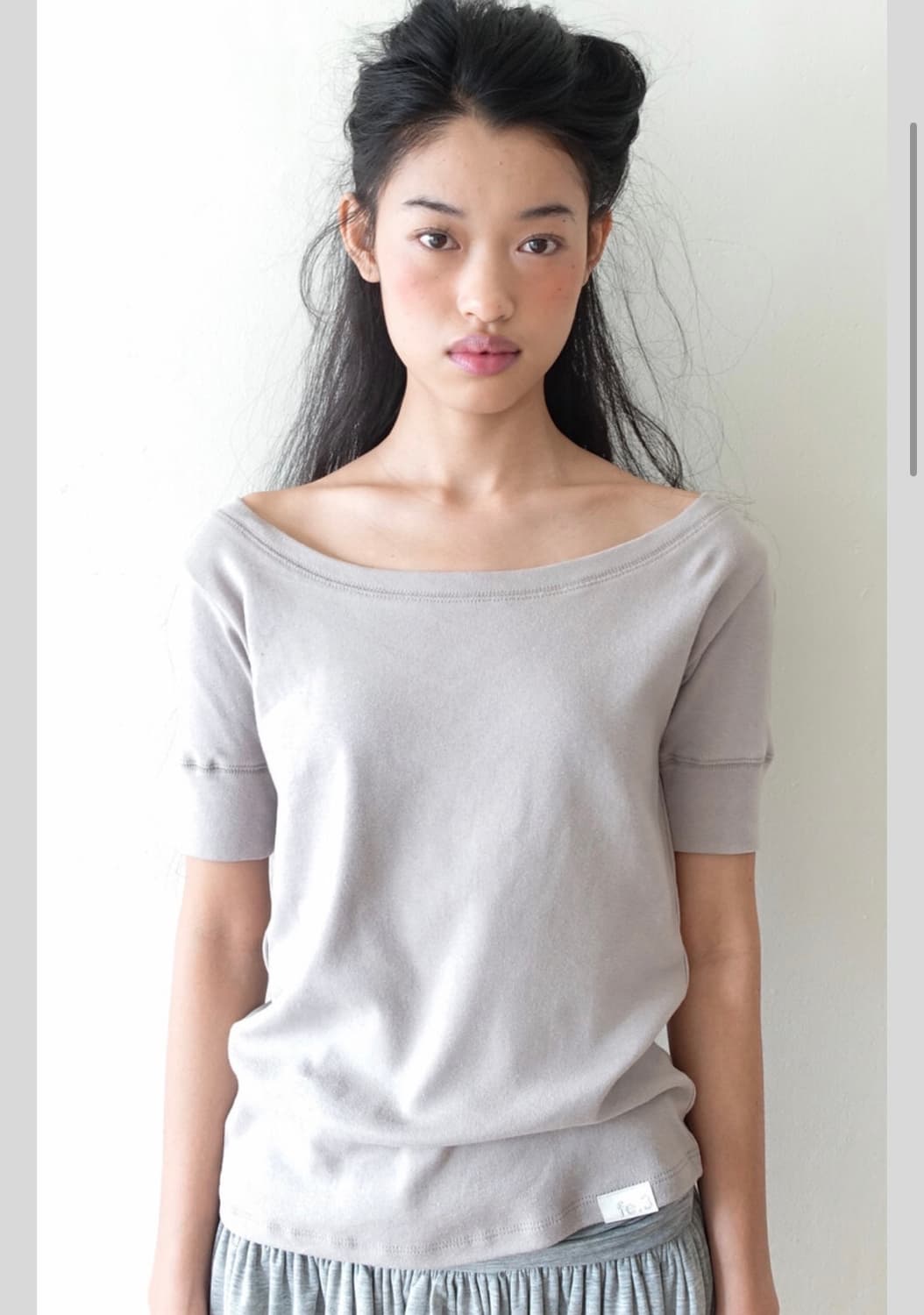 샵 페어리 립 하프 탑 그레이 베이지 상품이미지1