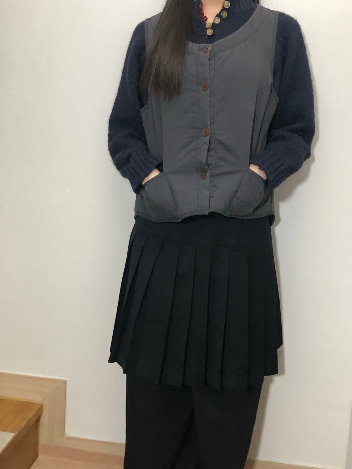 빈티지 그레이 버튼 베스트 상품이미지5