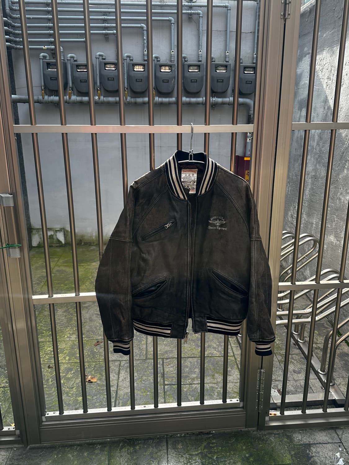 아비렉스 avirex 90s 아이콘 에이징 바시티 레더자켓 상품이미지4