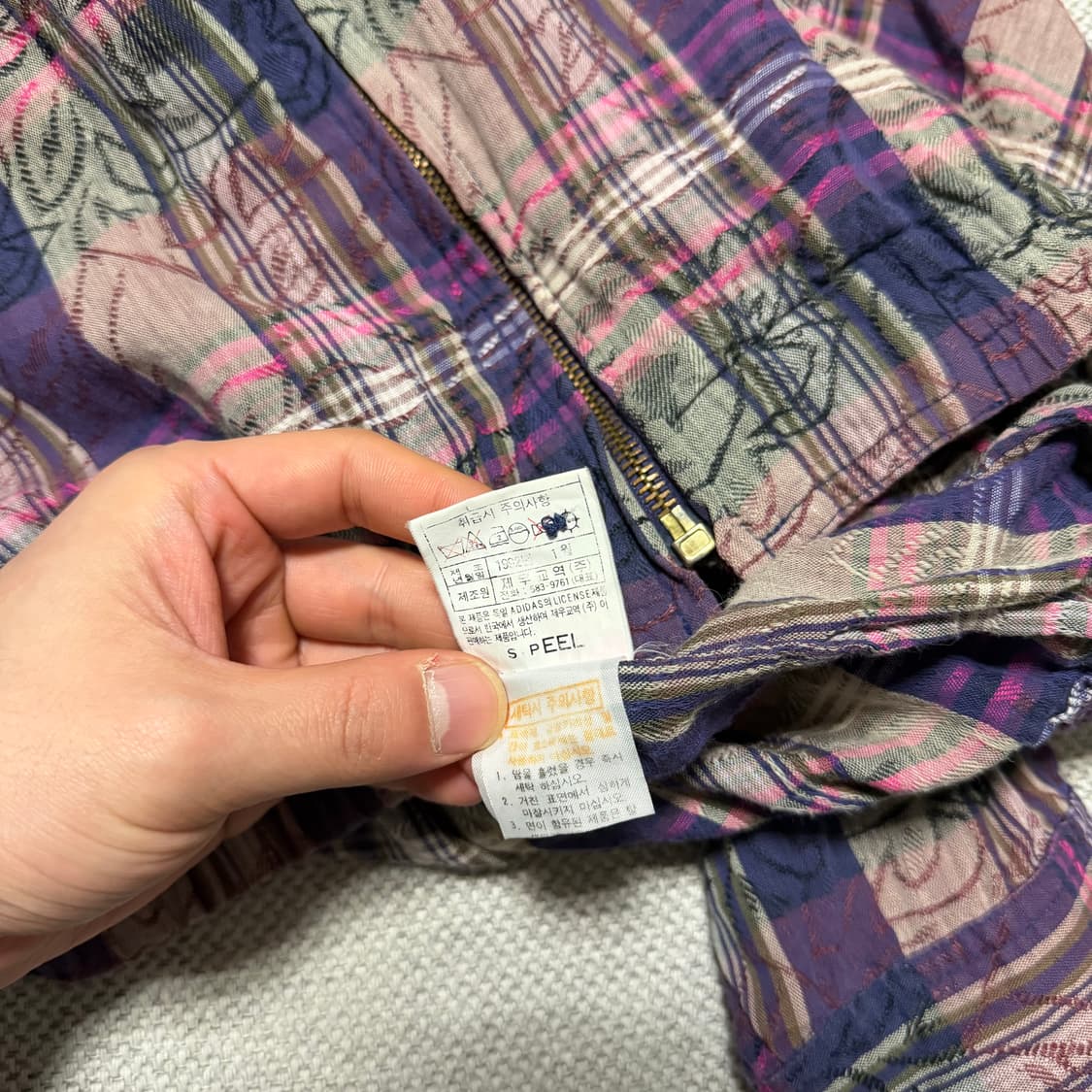 90s 빈티지 아디다스 체크 패턴 자켓 상품이미지5