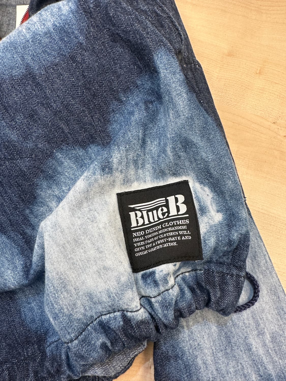 L) blue b neo denim 아노락 후드 롱 티셔츠 상품이미지3