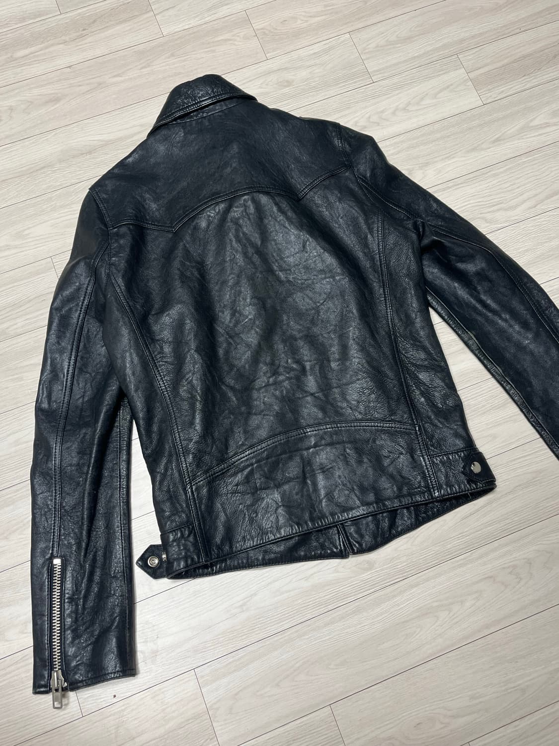 아메리카 빈티지 체크 레더 자켓 상품이미지4