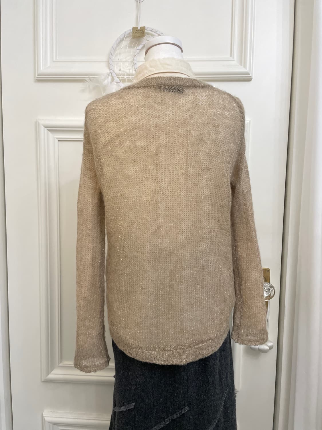 beige glitter reglan cardigan 상품이미지5
