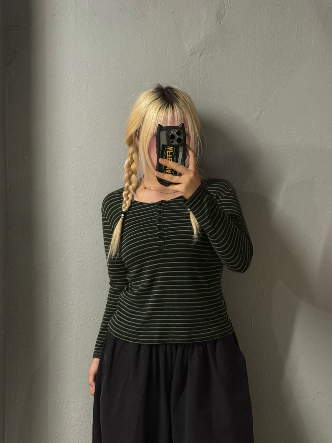 stripe pattern button-up long sleeve 상품이미지1