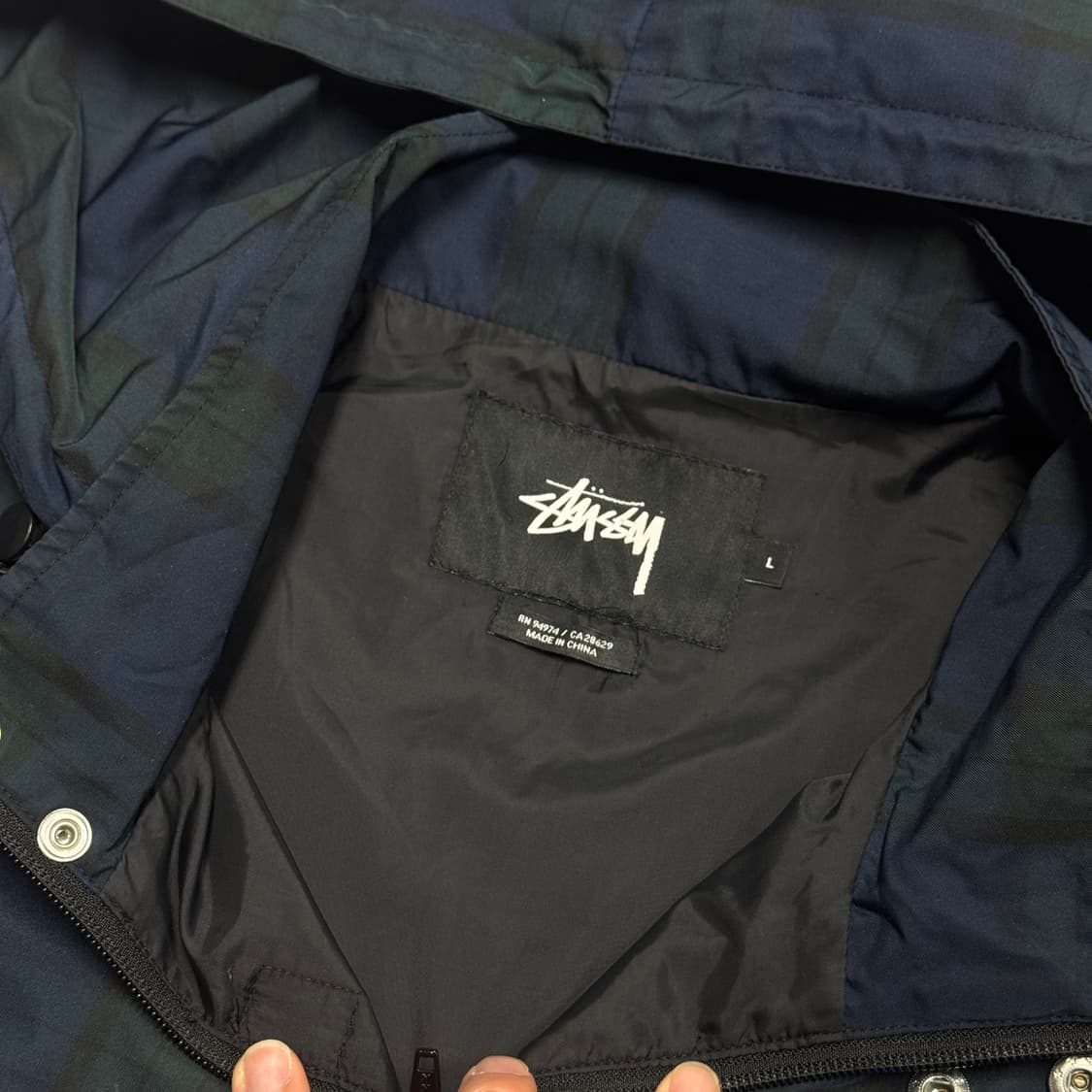 스투시 타탄 체크 아노락 바람막이 L 상품이미지5