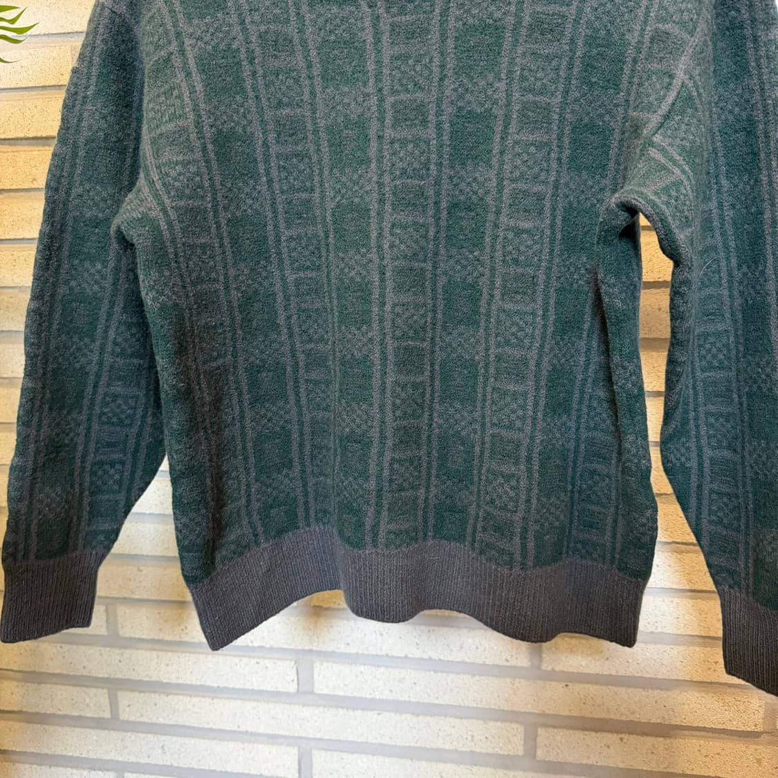 크리스찬 디올 자카드 울 니트 지오메트릭 패턴 디테일 딥그린 상품이미지5