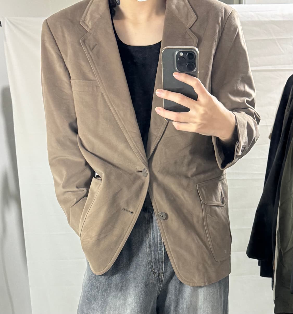 Vintage Brown Flap Pocket Blazer 상품이미지1