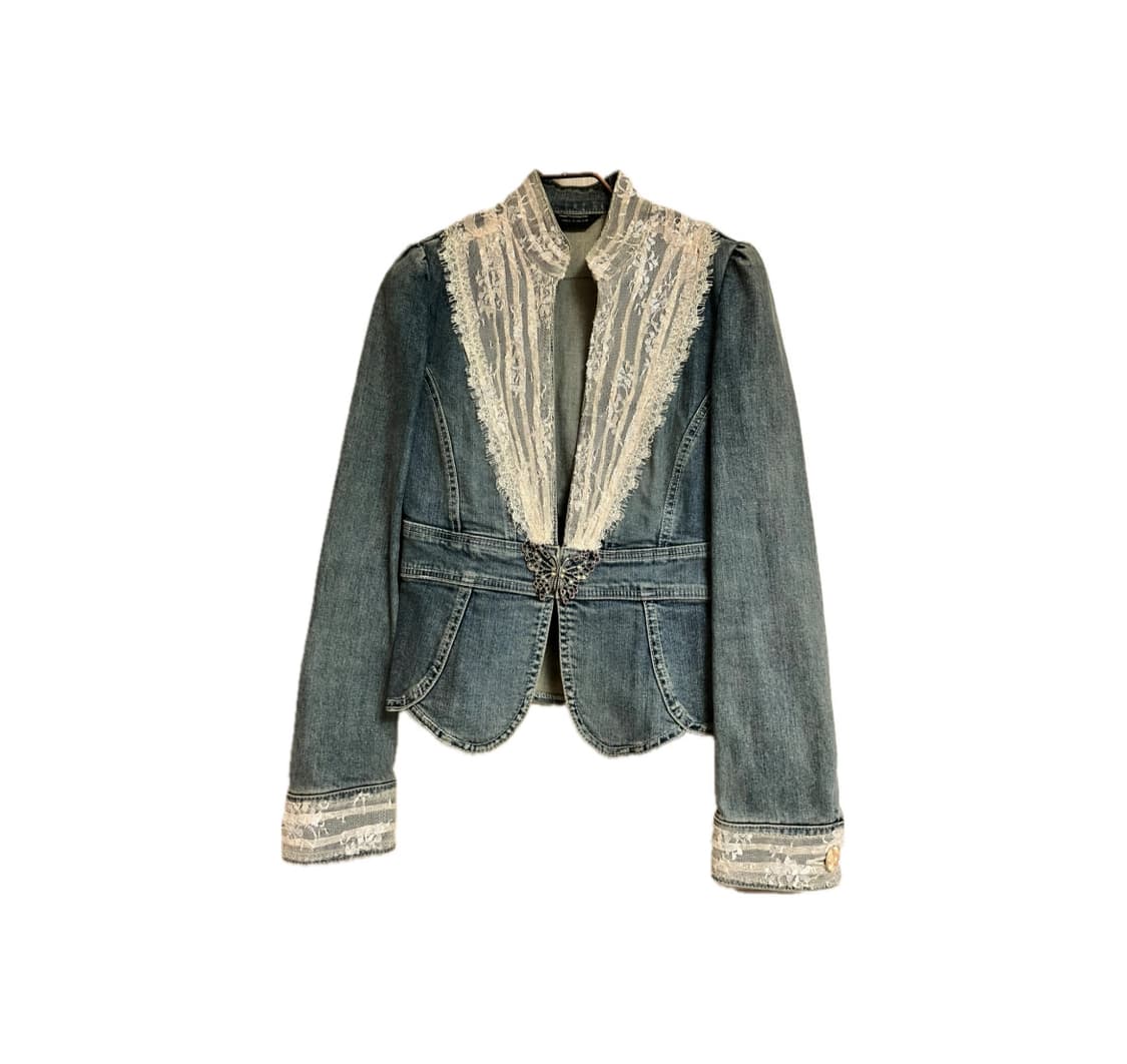 ANA CAPRI 안나 카프리 버터플라이 레이스 데님 자켓 M 상품이미지1