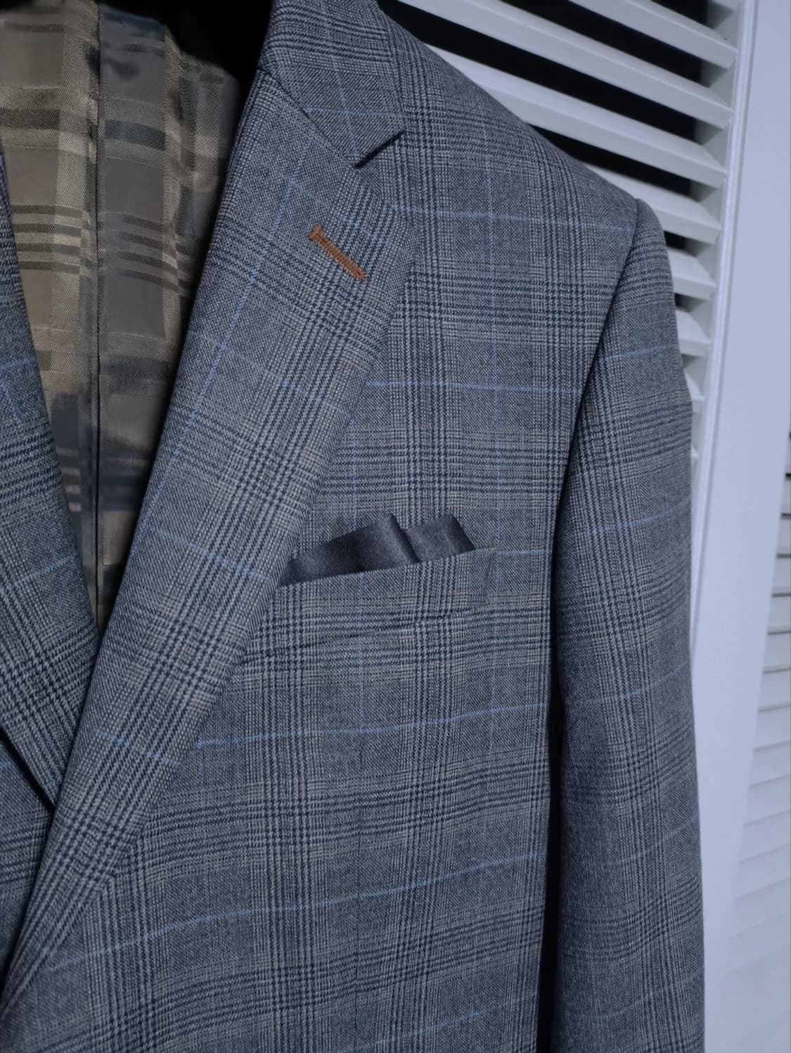 95 바쏘옴므 슬림핏 클래식 체크 정장 수트 세트 상품이미지3