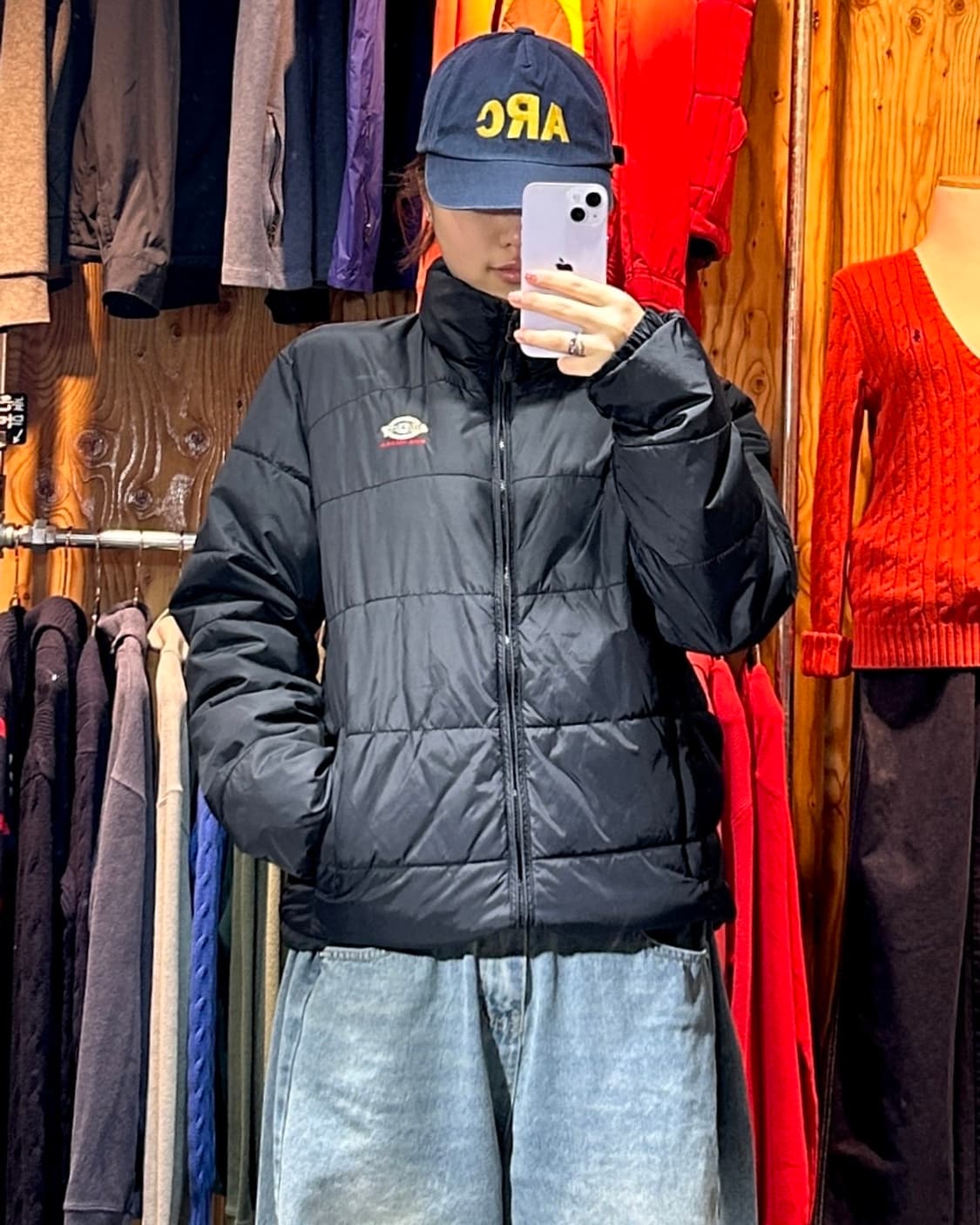 M 디키즈 심볼로고 블랙 라이트 패딩 상품이미지1