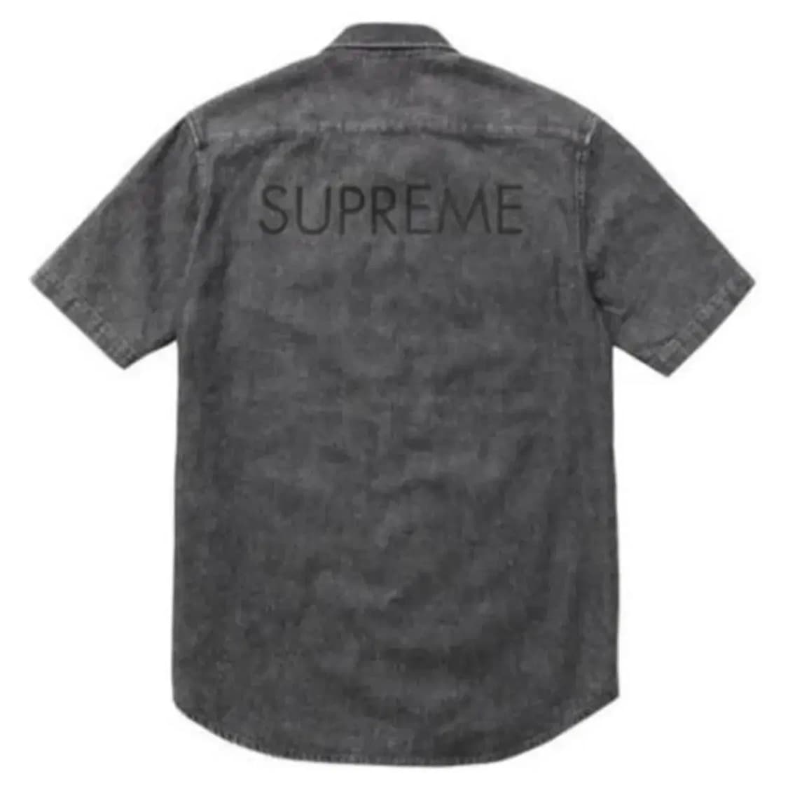 [XL] 15SS 슈프림 클레식 로고 데님 셔츠 블랙 상품이미지1