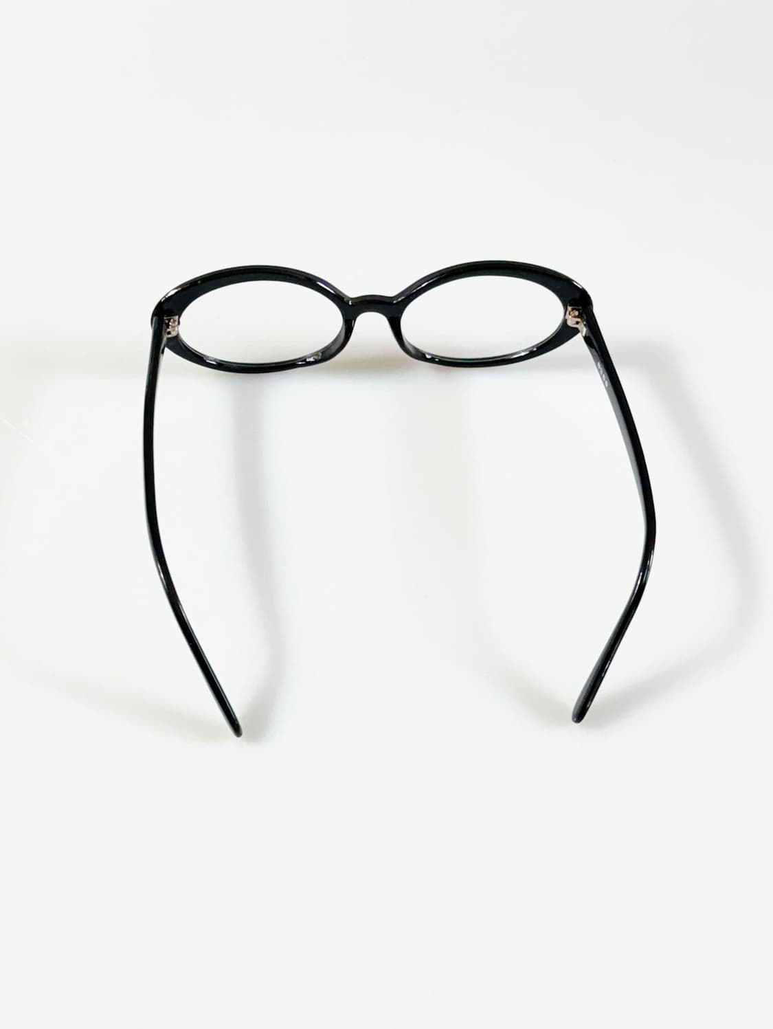90s 블랙 뿔테 세미 캣아이 프레임 빈티지 안경 상품이미지4