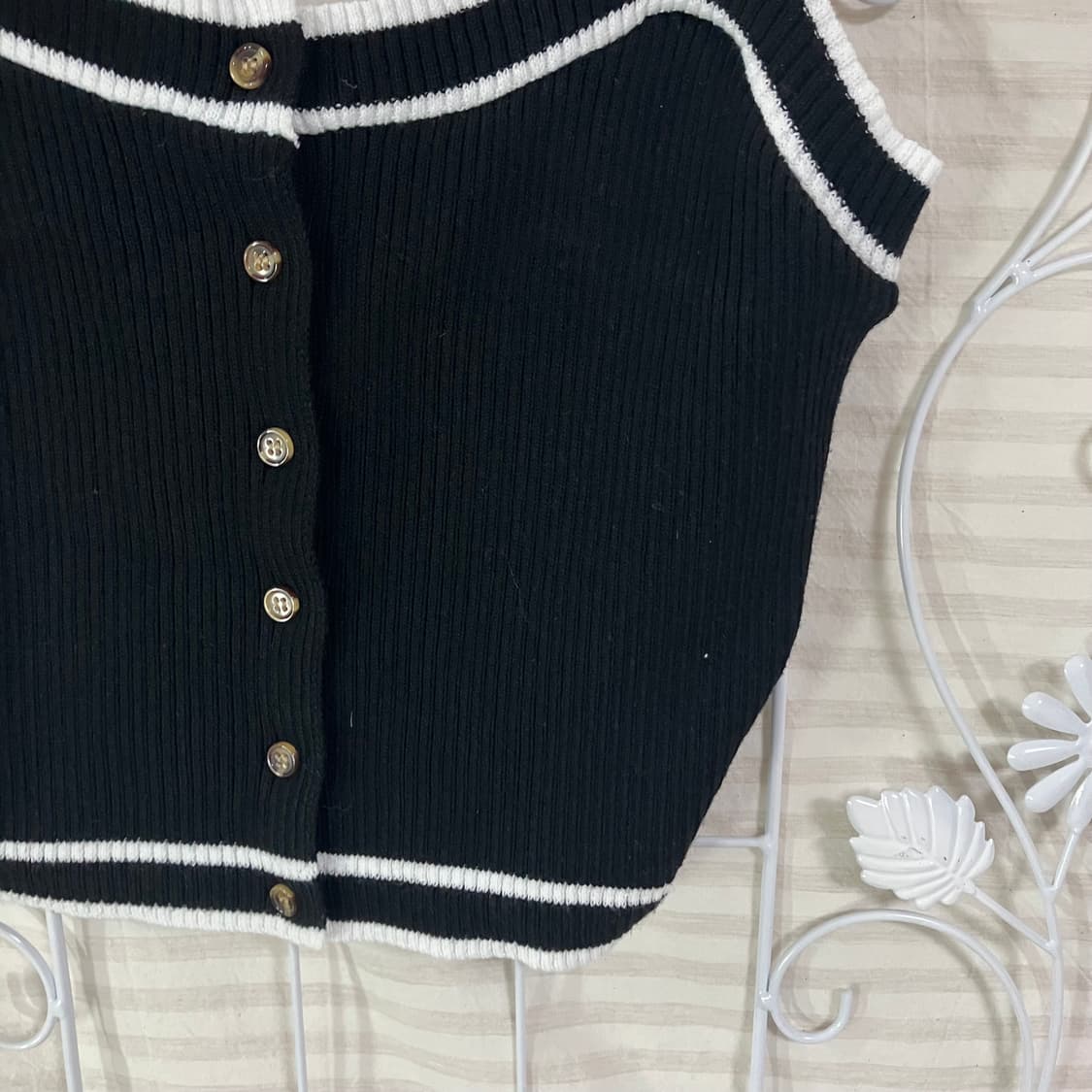 빈티지 블랙 니트 탑 957 y2k 스트릿 갸루 펑키 일본빈티지 fabr 상품이미지3