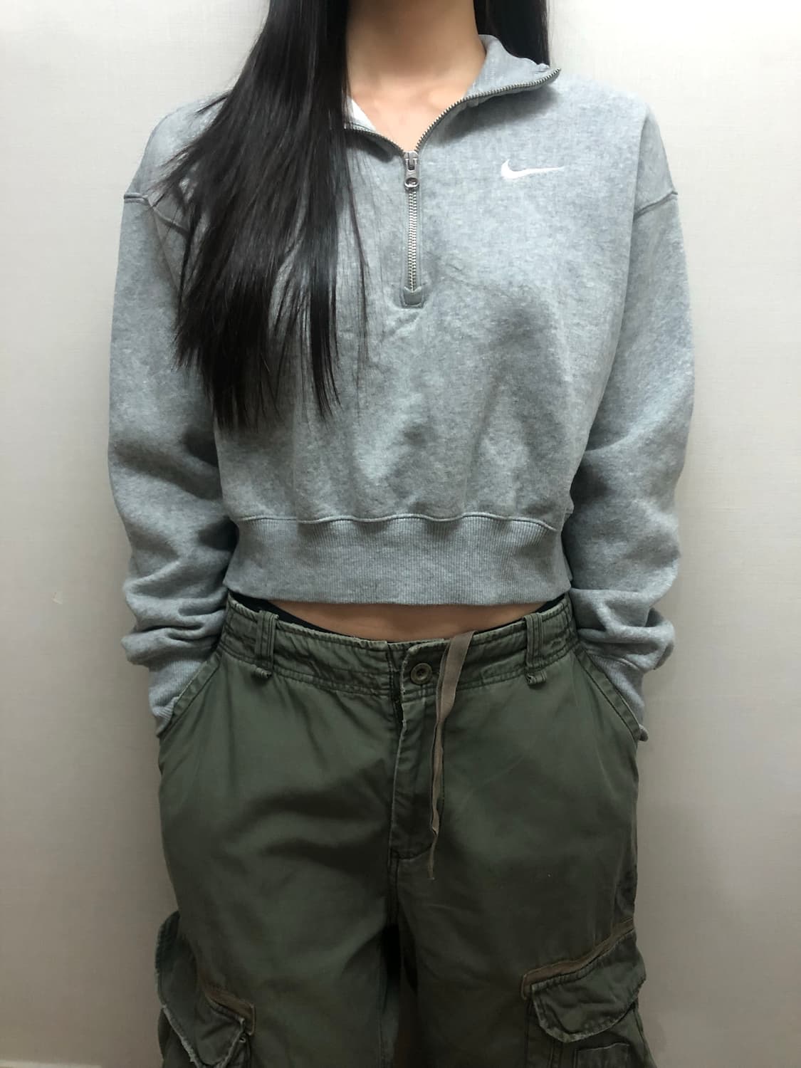 빈티지 나이키 그레이 크롭 집업 상품이미지4