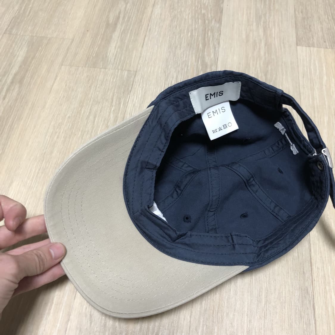 (OS) 이미스 EMIS 뉴 로고 믹스 볼캡 베이지 네이비 상품이미지6