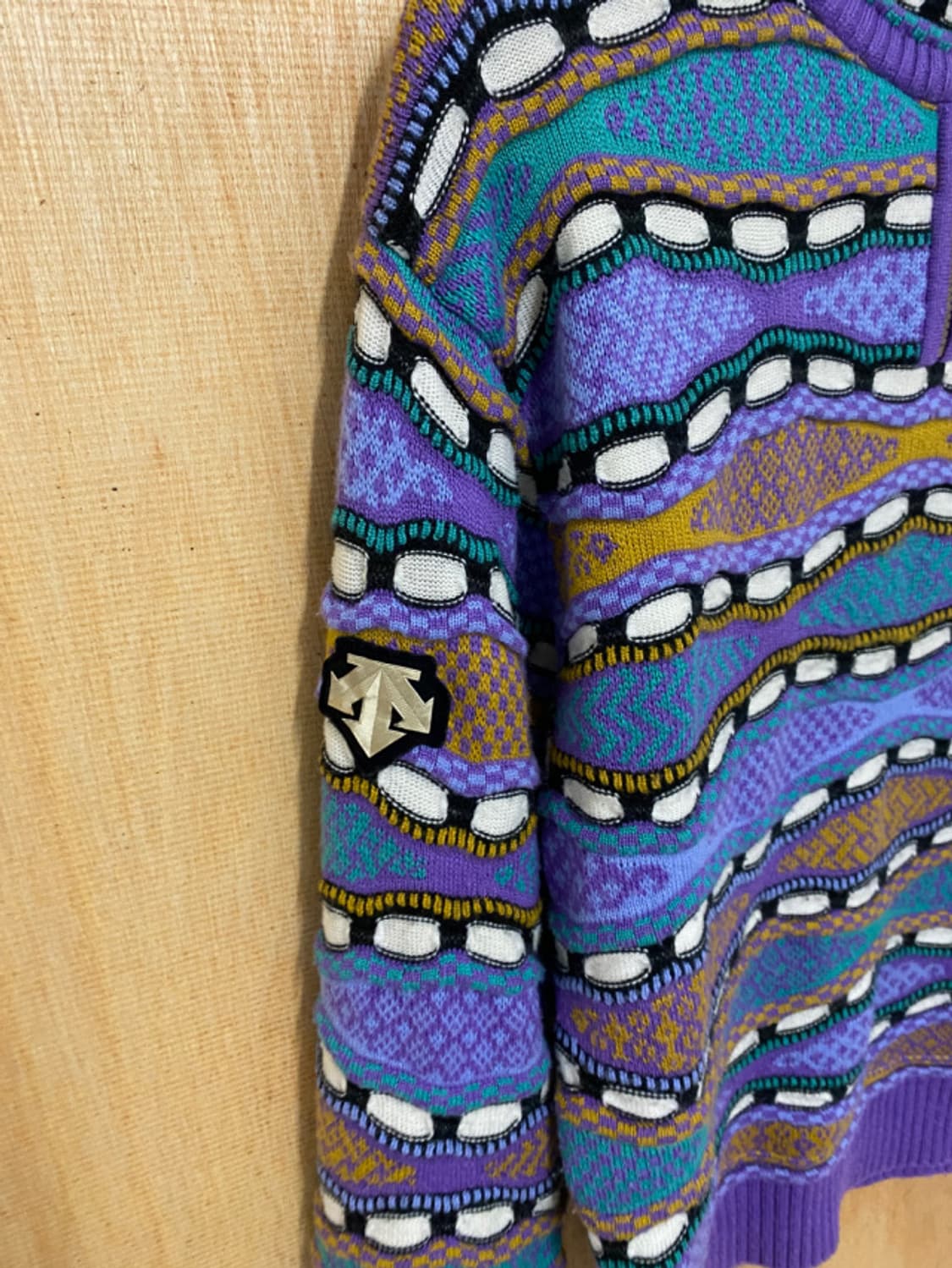 90's DESCENTE cable knit 90년대 데상트 케이블 니트 상품이미지7